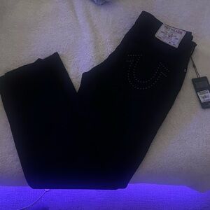 True Religion Men's Black Straight Jeans
